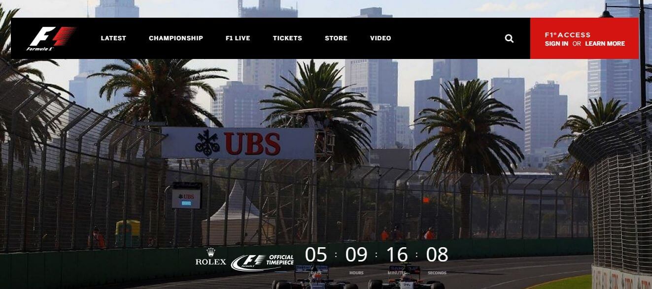 Nowa strona internetowa F1 beta